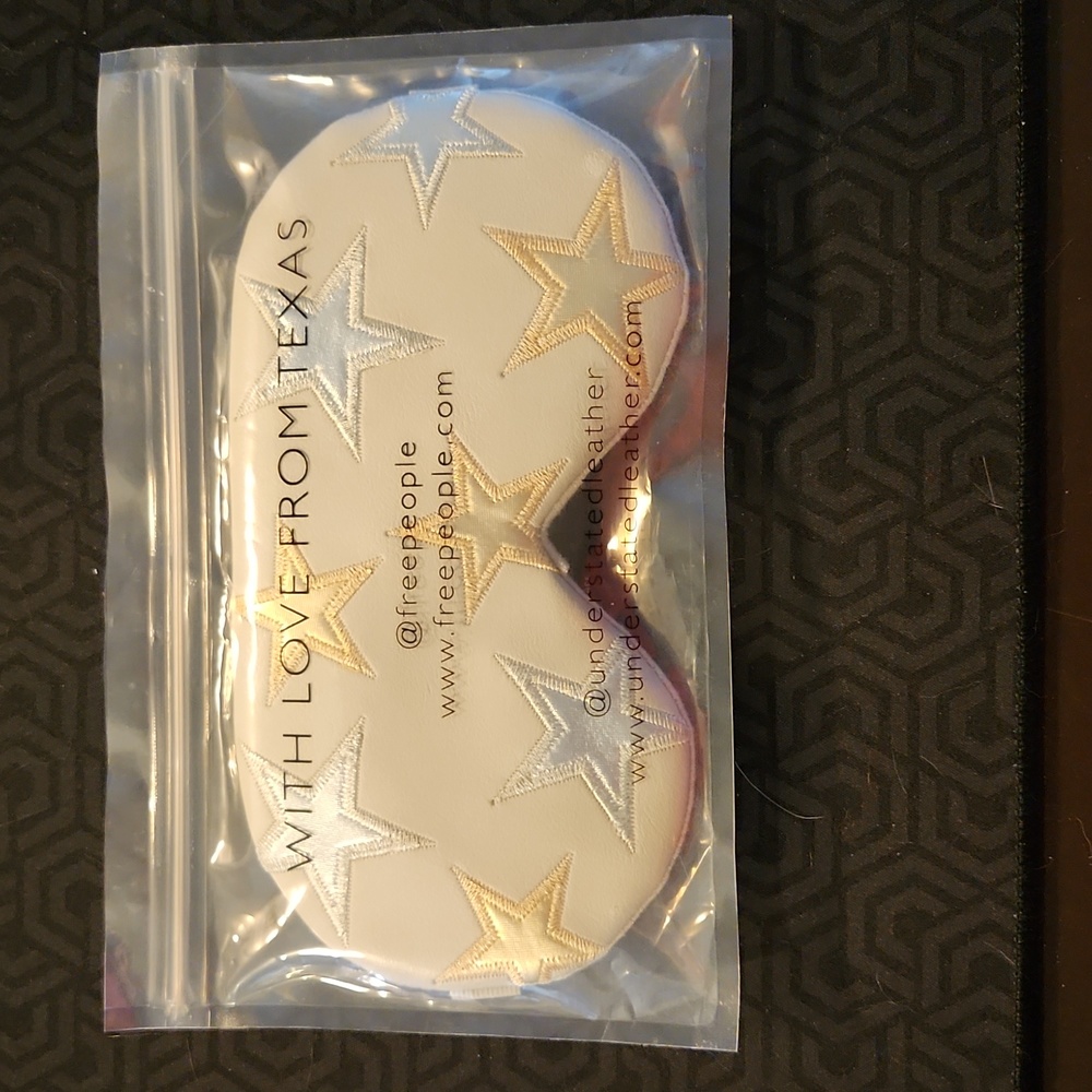 Starry Eyed Travel Eye Mask, Free People & Understated, OS, Light Grey, NWOT